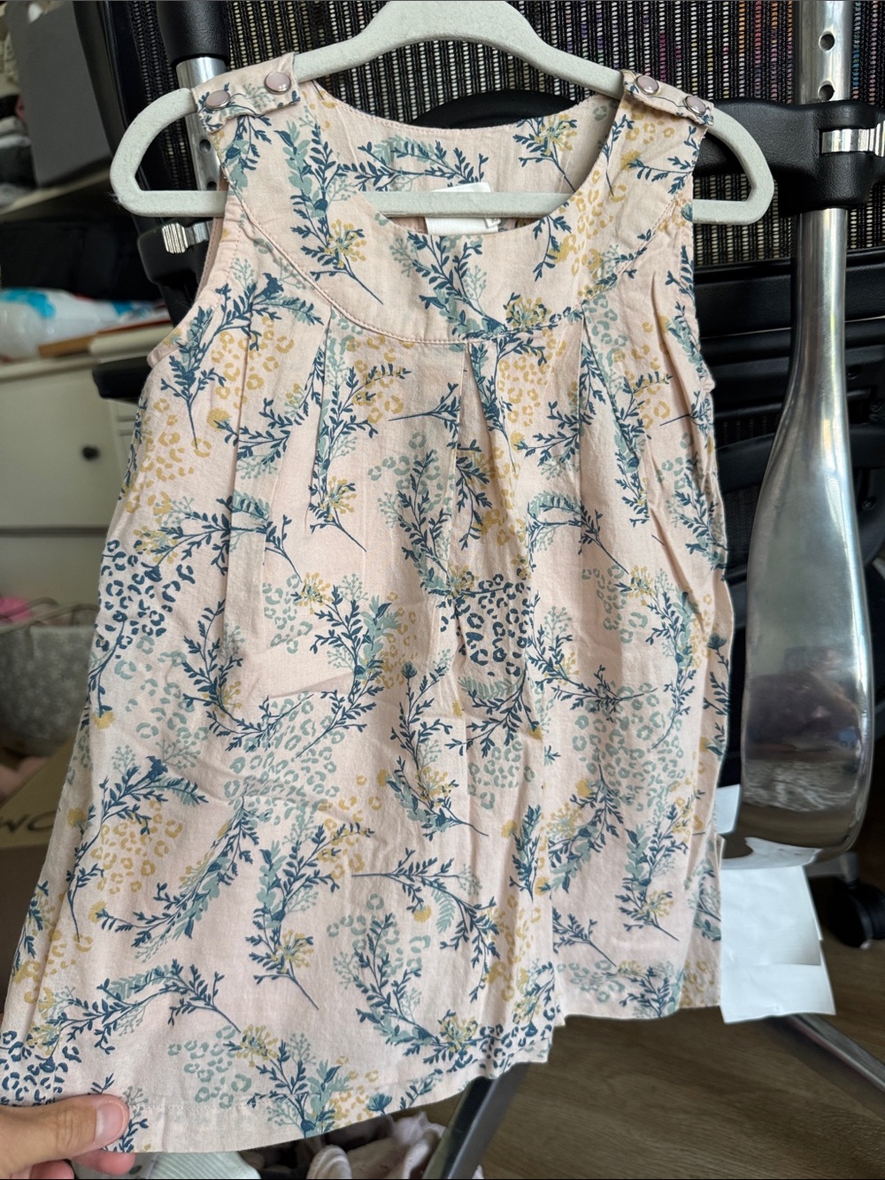 Sleeveless Pink Floral Casual Dress for Girls